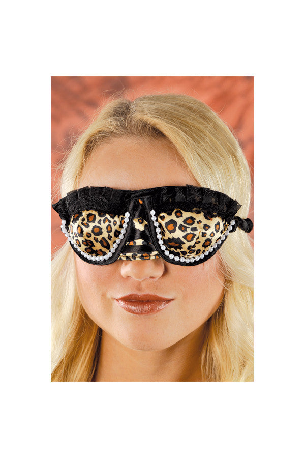 Masque occultant pour les yeux léopard en forme de soutien-gorge